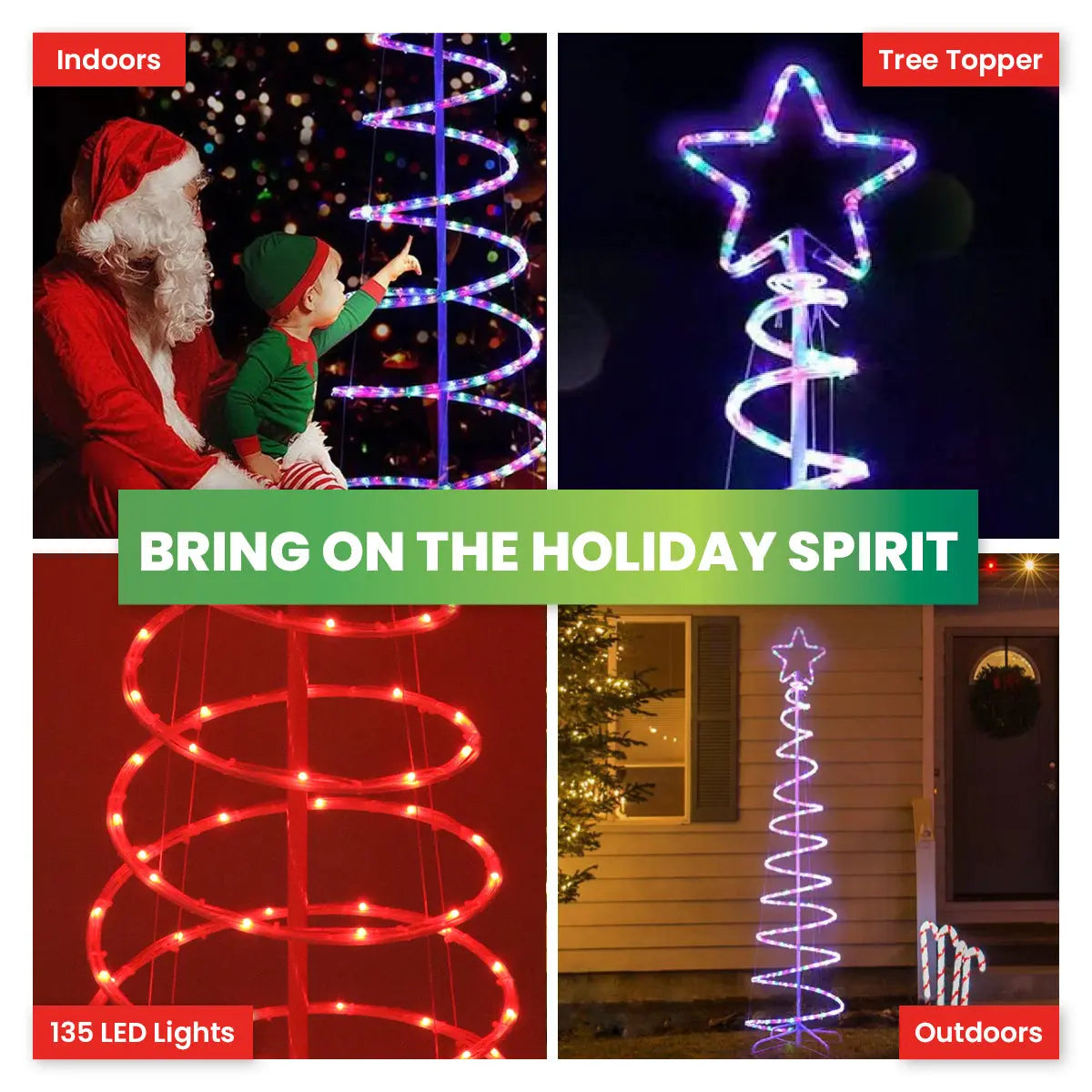 SAS Electrical 1.8m 3D Spiral Christmas Tree Remote Controlled Indoor/Outdoor Deals499