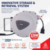 SAS Electrical 15m Retractable Electrical Cable Reel Swivel Mounting Bracket Deals499