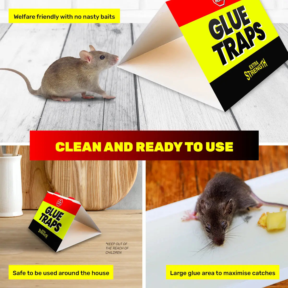 SAS Pest Control 48PCE Mice Rat Traps Peanut Scented Poison Free Non-Toxic Deals499