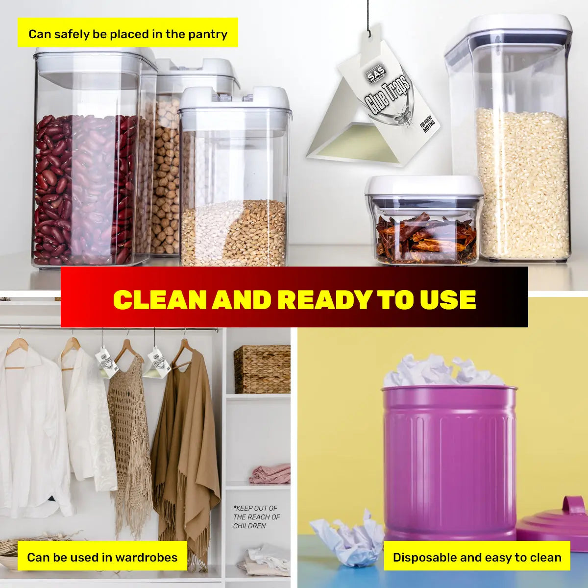 SAS Pest Control 48PCE Pantry Moth Control Non-Toxic Fast Acting Disposable Deals499