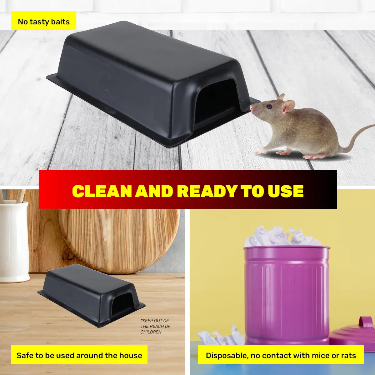 SAS Pest Control 48PCE Rat Mice Tunnel Traps Non-Toxic Effective 80 x 150mm Deals499