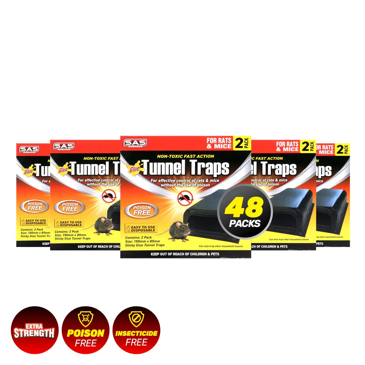 SAS Pest Control 48PCE Rat Mice Tunnel Traps Non-Toxic Effective 80 x 150mm Deals499