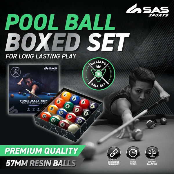 SAS Sports Pool Ball Boxed Set Premium Quality &amp; Durability Gloss Finish Deals499