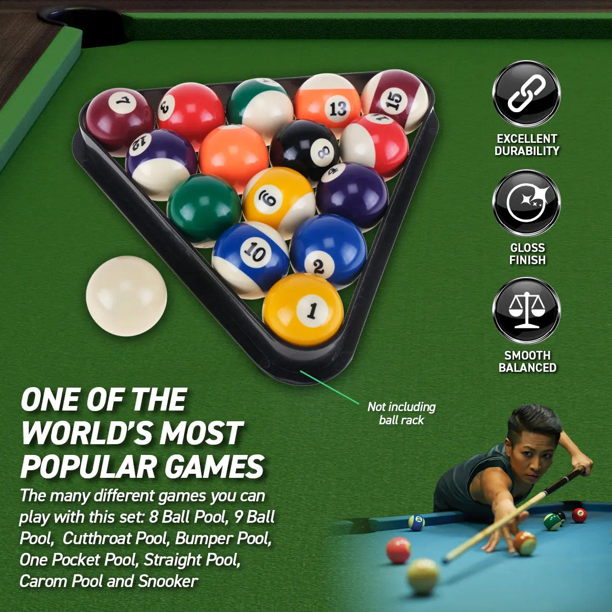 SAS Sports Pool Ball Boxed Set Premium Quality & Durability Gloss Finish Deals499