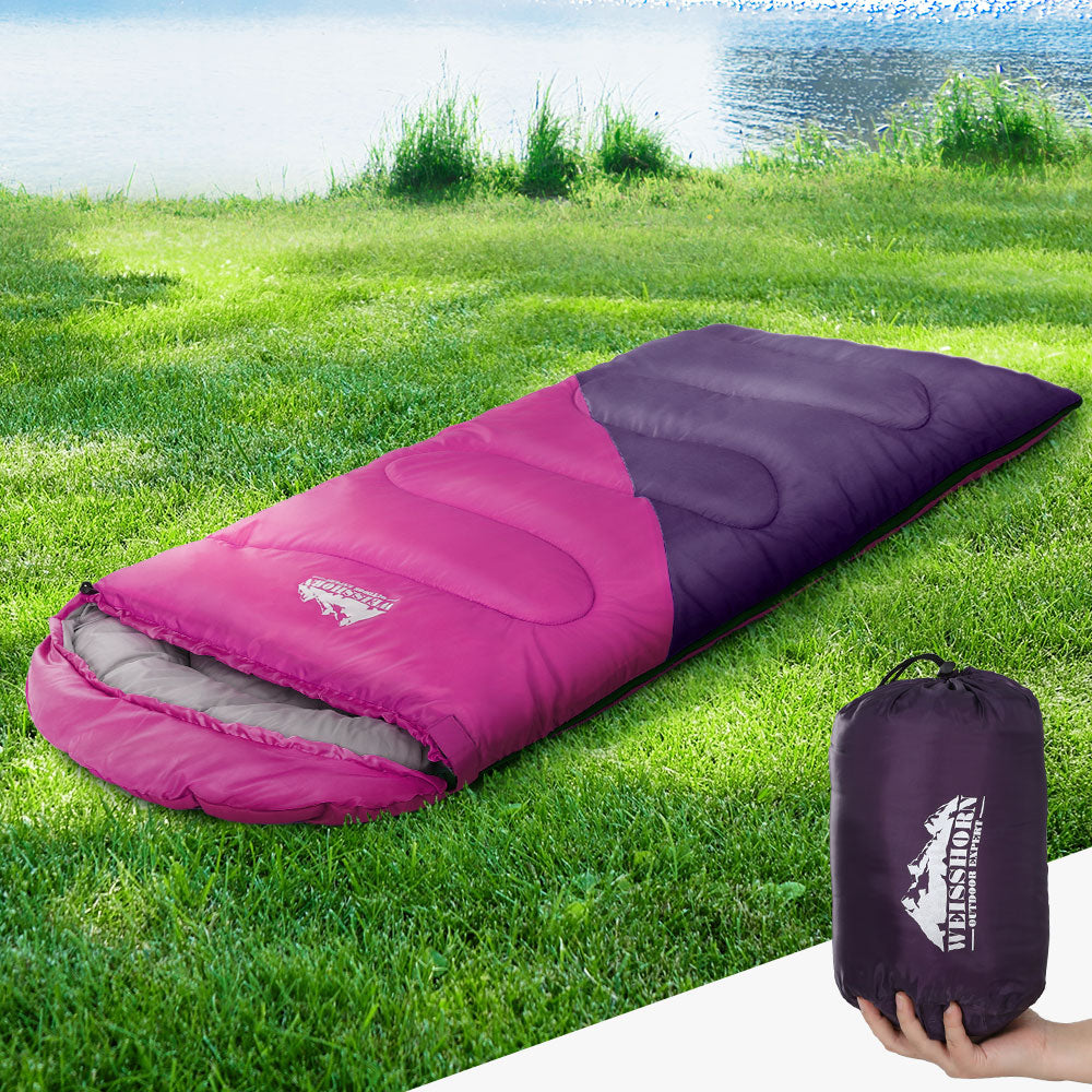 Weisshorn Sleeping Bag 136cm Kids Camping Hiking Winter Pink from Deals499 at Deals499