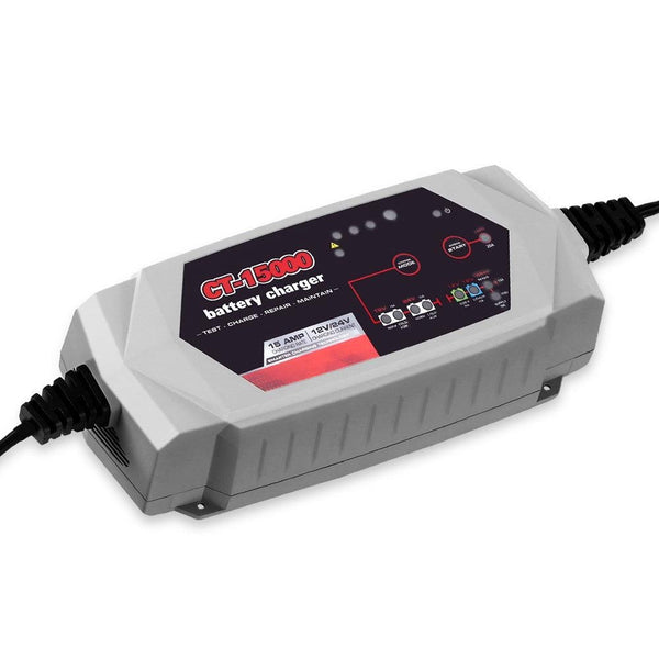 Smart Battery Charger 15A 12V 24V Automatic SLA AGM Car Truck Boat Motorcycle Caravan Deals499