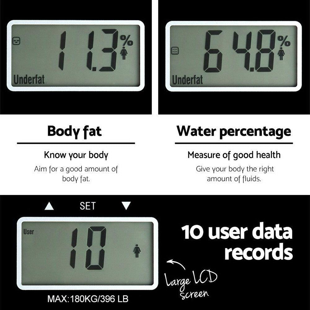 Everfit Bathroom Scales Digital Body Fat Scale 180KG Electronic Monitor Tracker Deals499