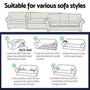Artiss High Stretch Sofa Cover Couch Lounge Protector Slipcovers 3 Seater Black Deals499