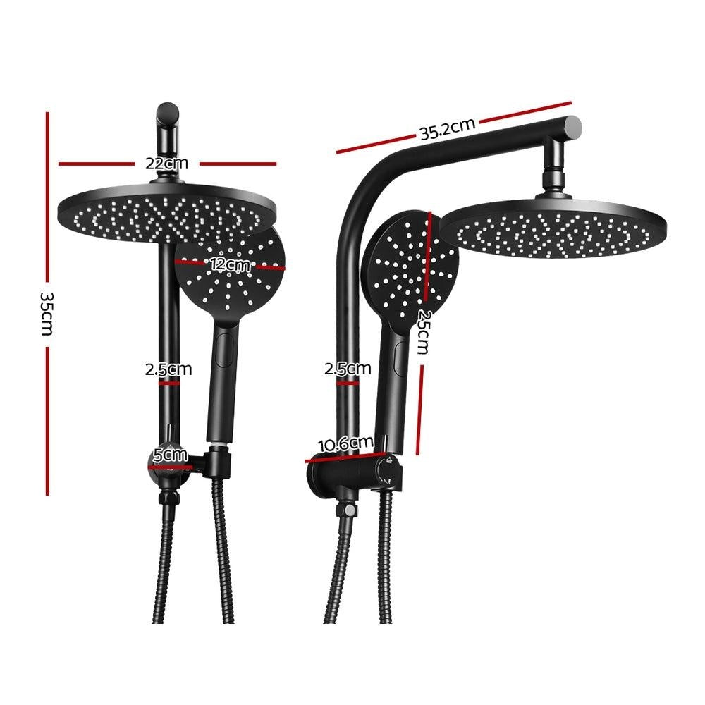 Cefito WELS 9'' Rain Shower Head Set Round Handheld High Pressure Wall Black Deals499
