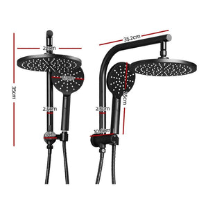 Cefito WELS 9'' Rain Shower Head Set Round Handheld High Pressure Wall Black Deals499