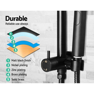 Cefito WELS 9'' Rain Shower Head Set Round Handheld High Pressure Wall Black Deals499