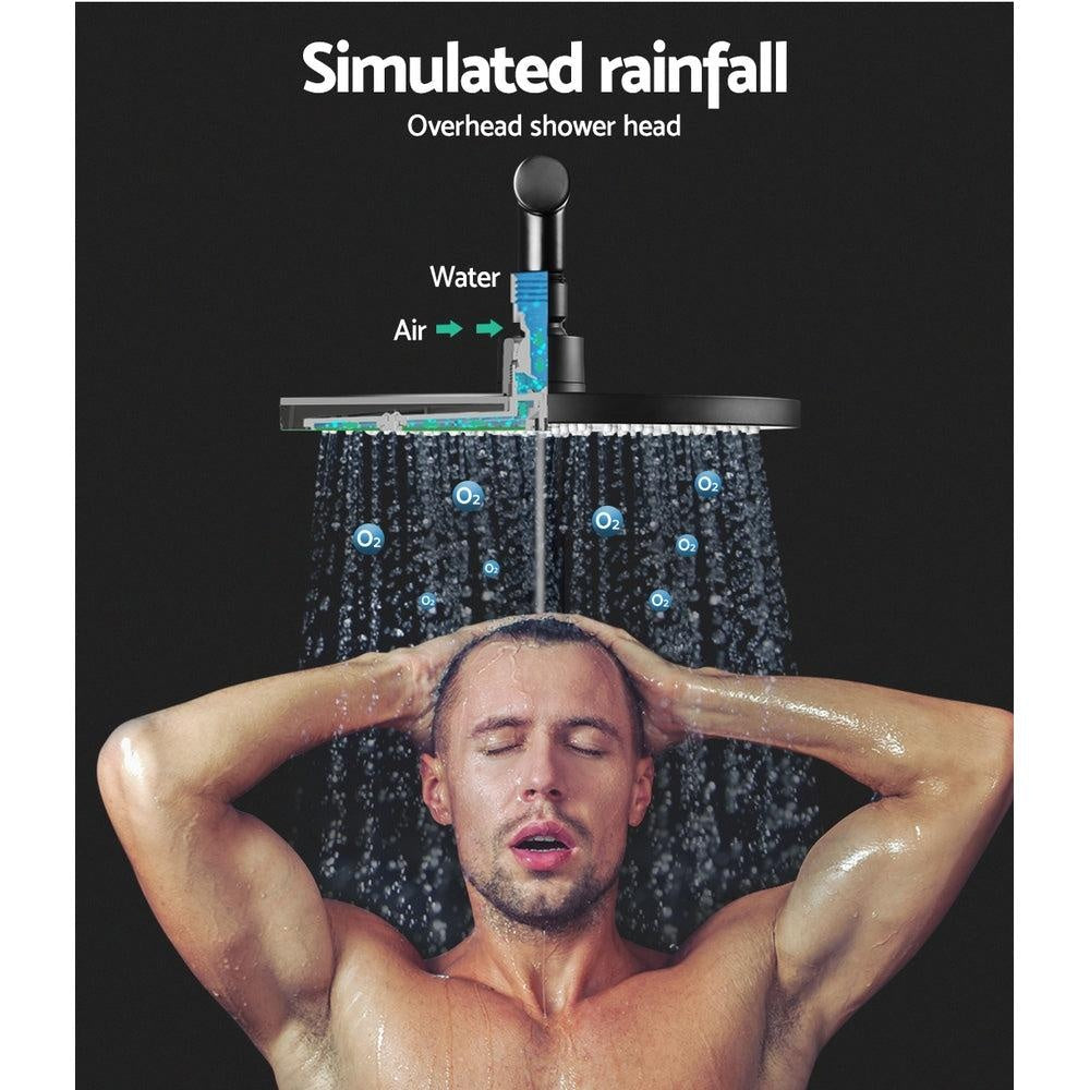 Cefito WELS 9'' Rain Shower Head Set Round Handheld High Pressure Wall Black Deals499