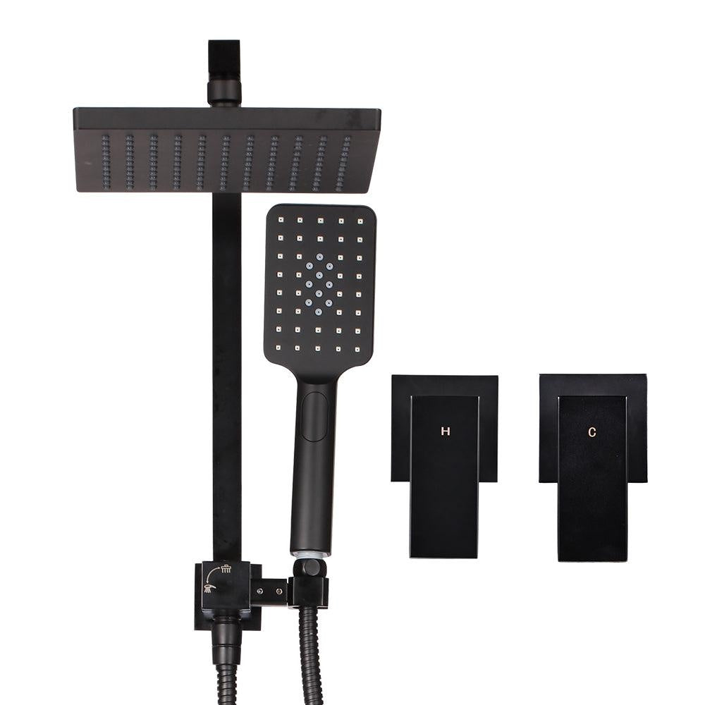 Cefito WELS 8'' Rain Shower Head Taps Square Handheld High Pressure Wall Black Deals499