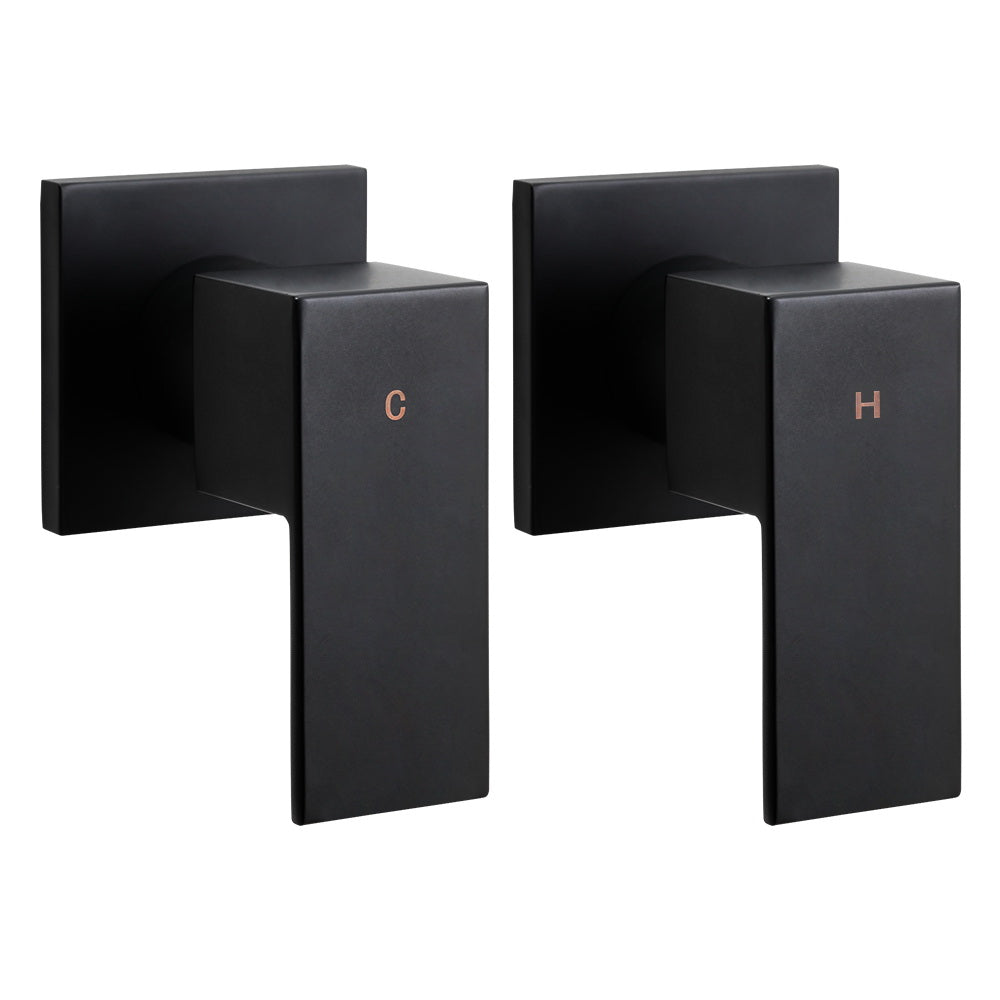 Cefito Bathroom Taps Faucet Rain Shower Head Set Hot And Cold Diverter DIY Black Deals499