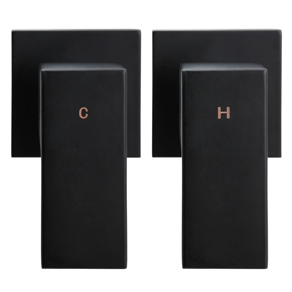 Cefito Bathroom Taps Faucet Rain Shower Head Set Hot And Cold Diverter DIY Black Deals499