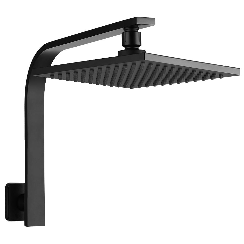 Cefito WElS 8'' Rain Shower Head Set Square High Pressure Wall Arm DIY Black Deals499