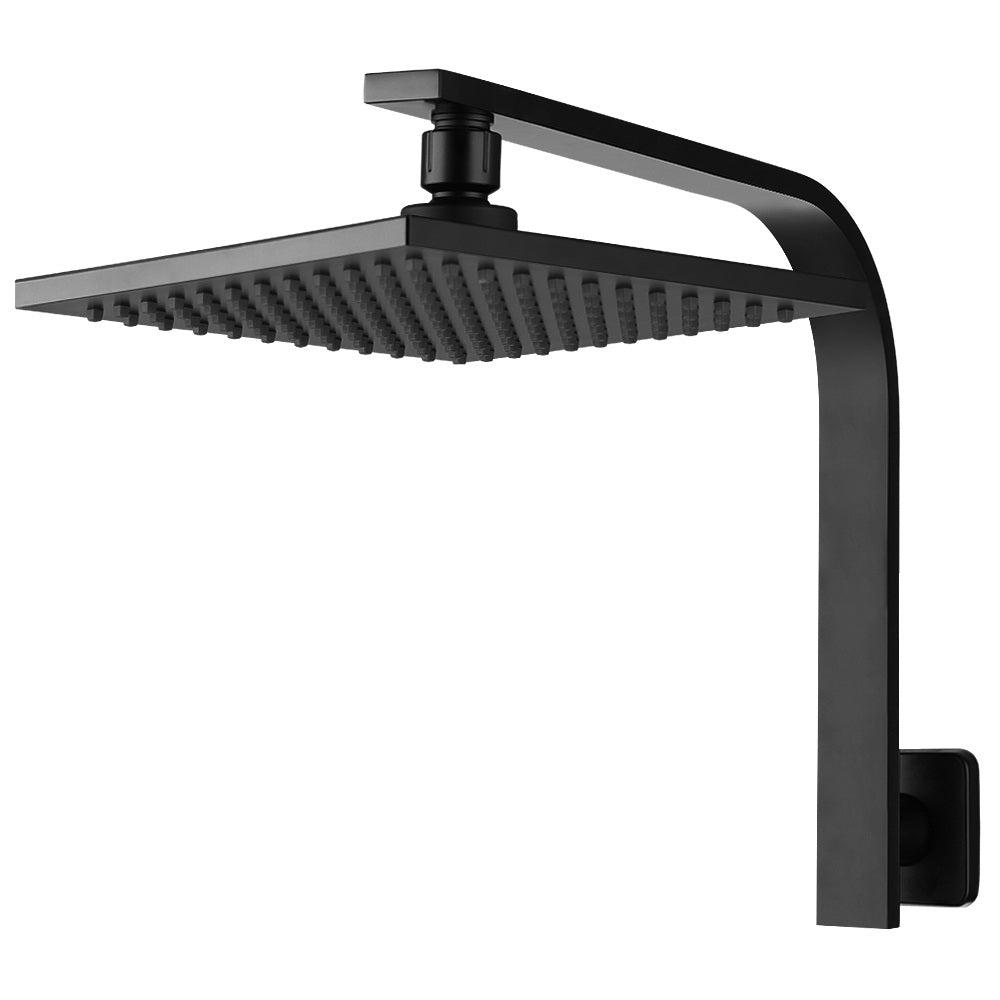 Cefito WElS 8'' Rain Shower Head Set Square High Pressure Wall Arm DIY Black Deals499