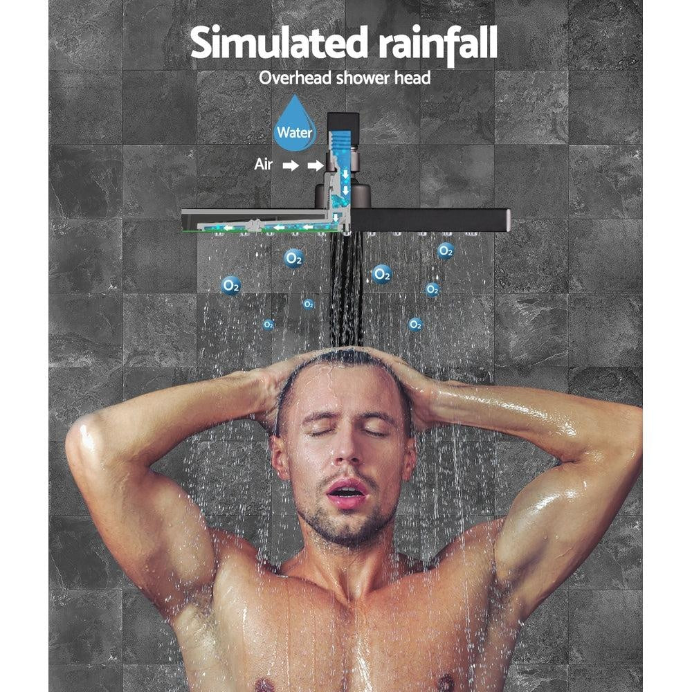 Cefito WElS 8'' Rain Shower Head Set Square High Pressure Wall Arm DIY Black Deals499