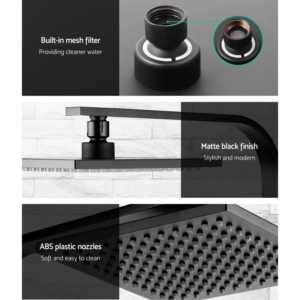 Cefito WElS 8'' Rain Shower Head Set Square High Pressure Wall Arm DIY Black Deals499