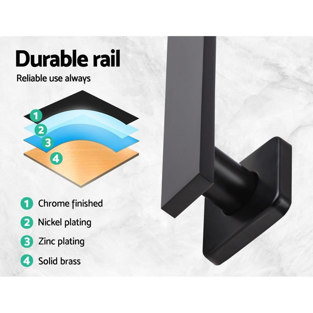 Cefito WElS 8'' Rain Shower Head Set Square High Pressure Wall Arm DIY Black Deals499
