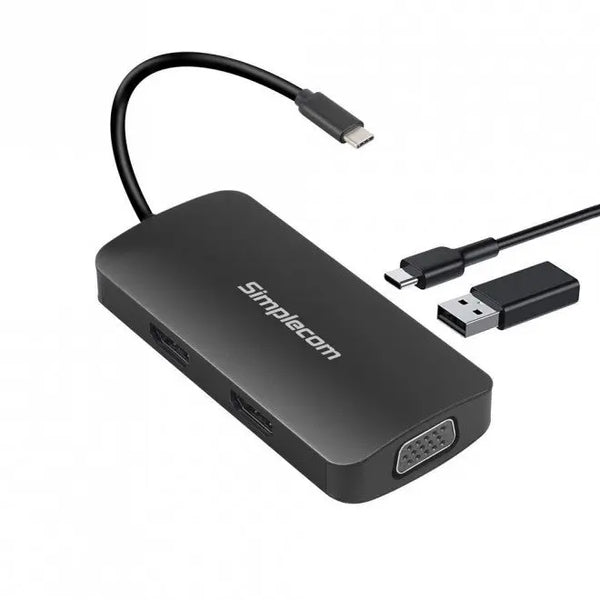 SIMPLECOM DA450 5-in-1 USB-C Multiport Adapter MST Hub with VGA and Dual HDMI SIMPLECOM