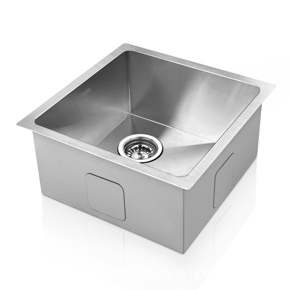 Cefito 44cm x 44cm Stainless Steel Kitchen Sink Under/Top/Flush Mount Silver Deals499