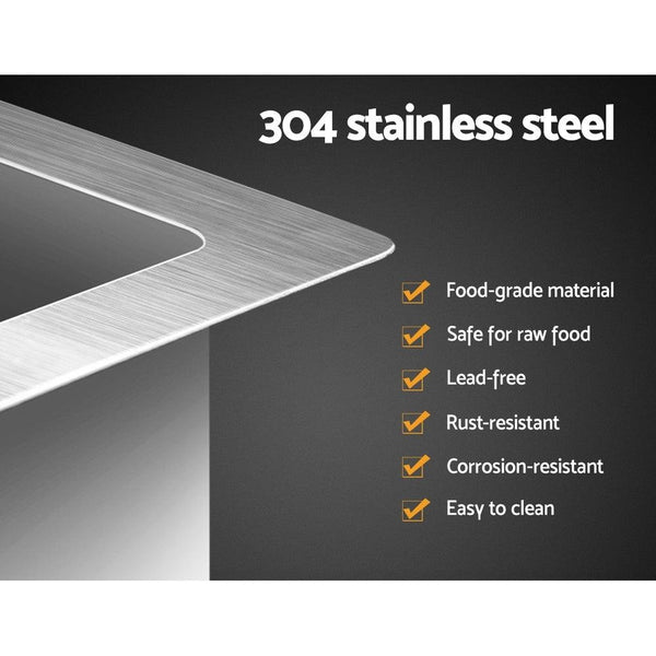 Cefito 70cm x 45cm Stainless Steel Kitchen Sink Under/Top/Flush Mount Silver Deals499