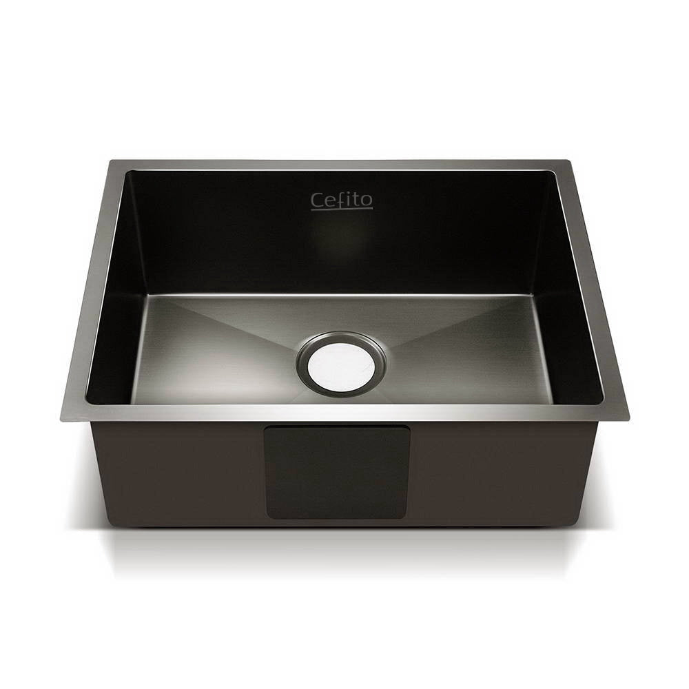 Cefito 60cm x 45cm Stainless Steel Kitchen Sink Under/Top/Flush Mount Black Deals499