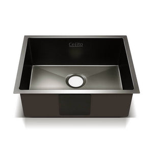 Cefito 60cm x 45cm Stainless Steel Kitchen Sink Under/Top/Flush Mount Black Deals499
