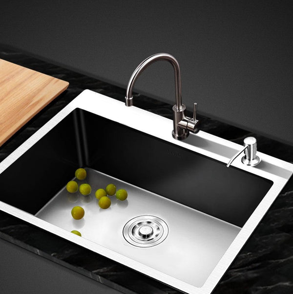Cefito 60cm x 45cm Stainless Steel Kitchen Sink Flush/Drop-in Mount Silver Deals499