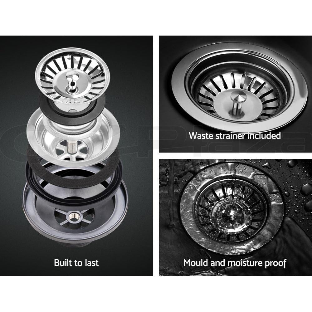 Cefito Stone Kitchen Sink Round 430MM Granite Under/Topmount Basin Bowl Laundry Black Deals499