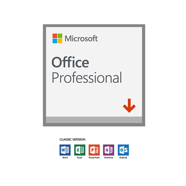 MICROSOFT Office Professional 2019 (32/64 BIT) 1 User - (ESD) ELECTRONIC LICENSE. Word, Excel, PowerPoint, Outlook, OneNote, Publisher, Access MICROSOFT