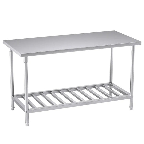 SOGA 150*70*85cm Commercial Catering Kitchen Stainless Steel Prep Work Bench Soga