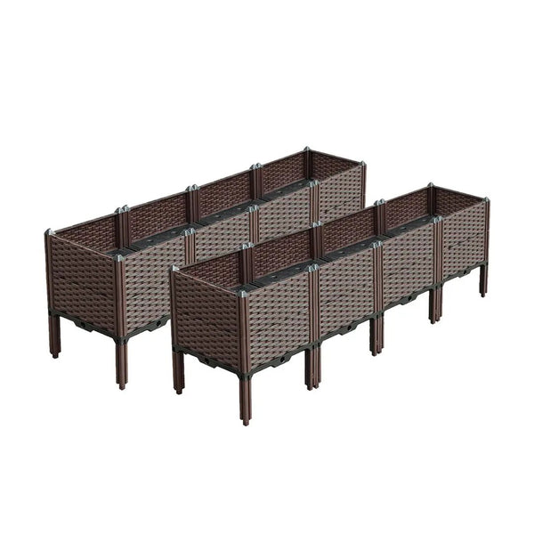 SOGA 2X 160cm Raised Planter Box Vegetable Herb Flower Outdoor Plastic Plants Garden Bed with Legs Deepen Soga