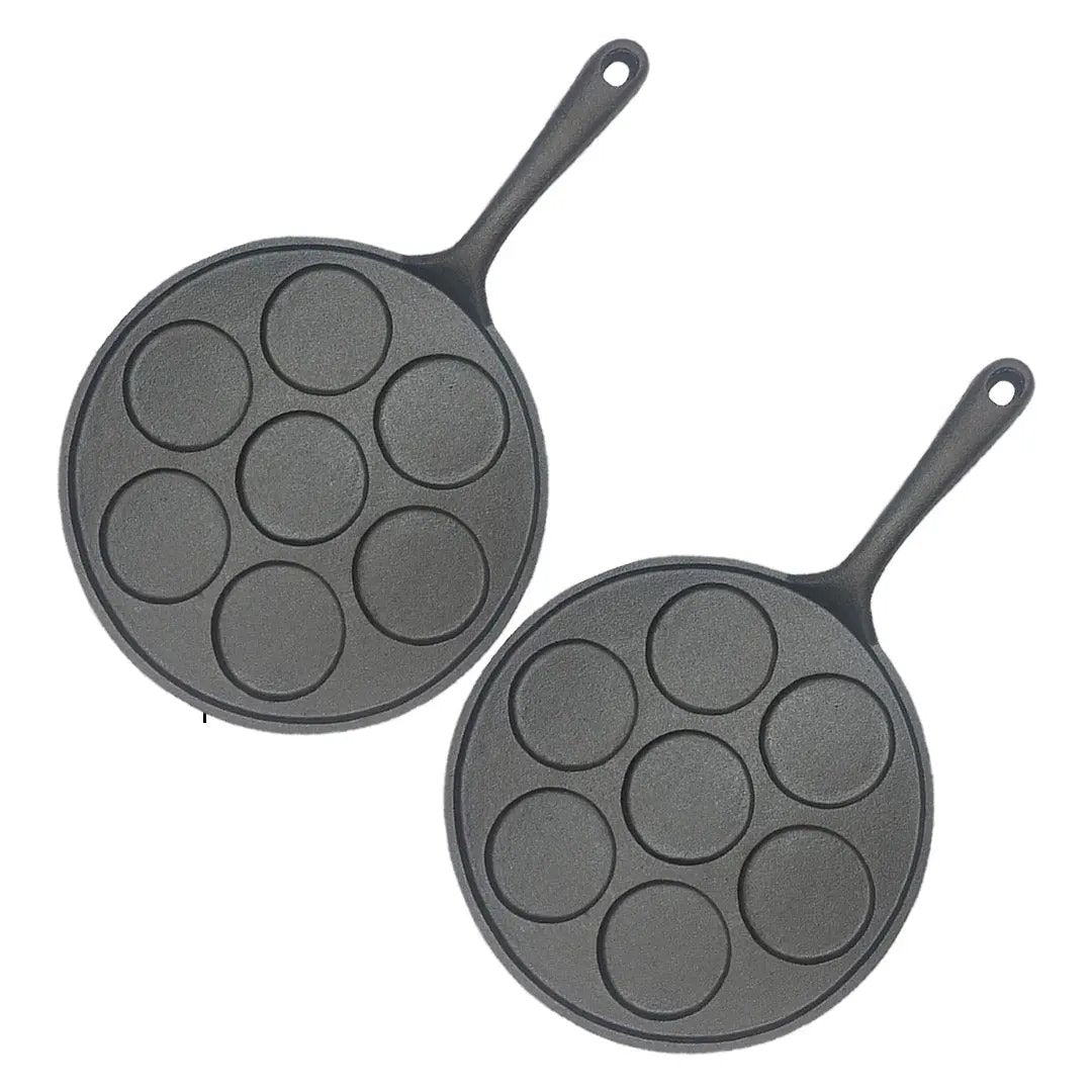 SOGA 2X 23cm Cast Iron Takoyaki Fry Pan Octopus Balls Maker 7 Hole Cavities Grill Mold Soga