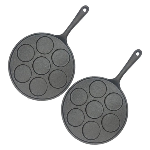 SOGA 2X 23cm Cast Iron Takoyaki Fry Pan Octopus Balls Maker 7 Hole Cavities Grill Mold Soga
