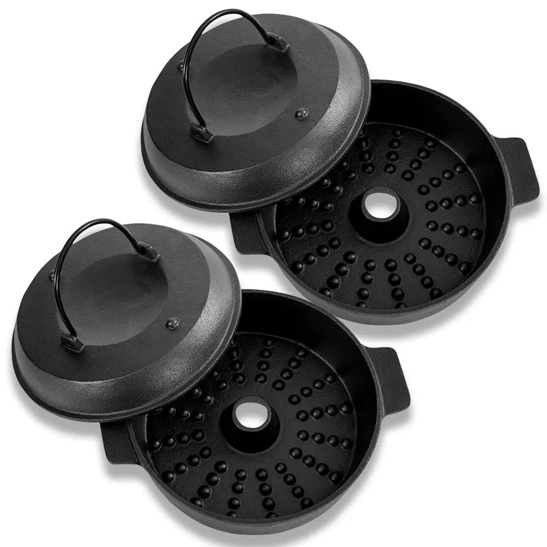 SOGA 2X 28cm Cast Iron Dutch Oven Pre-Seasoned Camping Stew Pot with Lid Soga