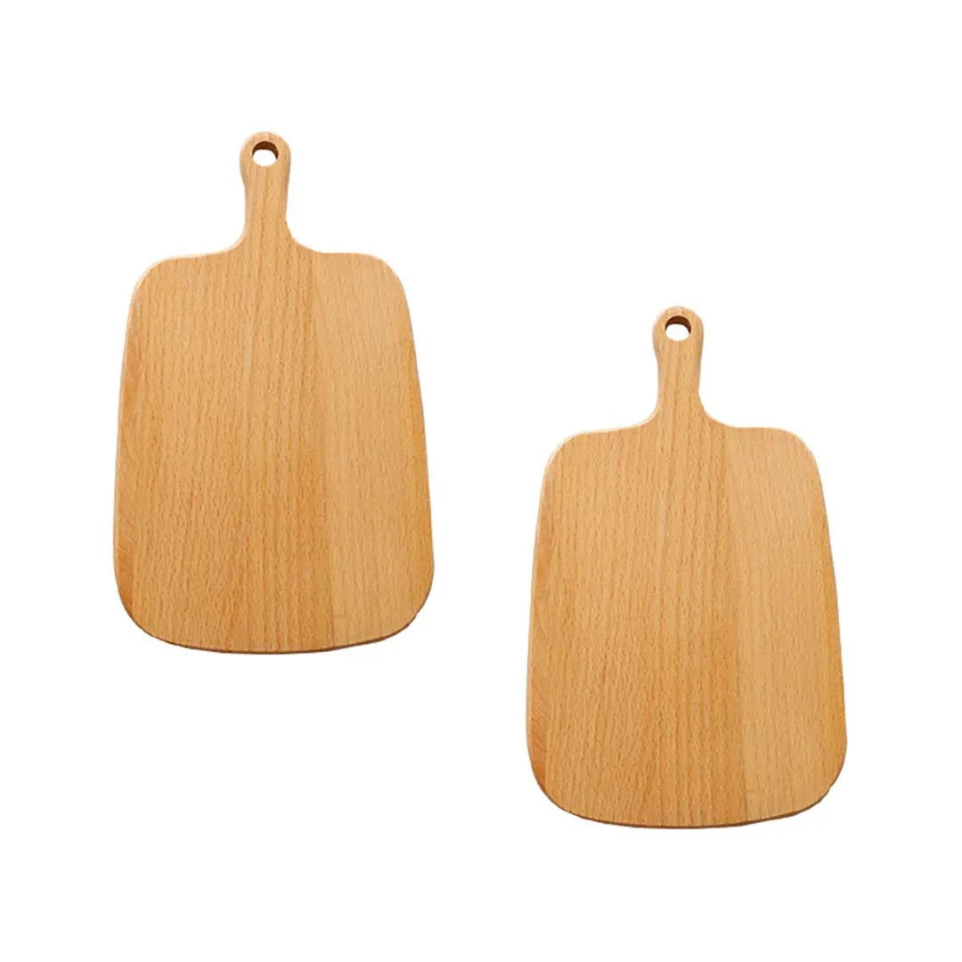 SOGA 2X 33cm Brown Rectangle Wooden Serving Tray Chopping Board Paddle with Handle Home Decor Soga