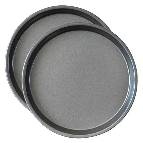 SOGA 2X 7-inch Round Black Steel Non-stick Pizza Tray Oven Baking Plate Pan Soga