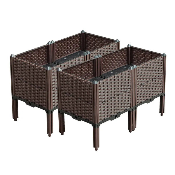 SOGA 2X 80cm Raised Planter Box Vegetable Herb Flower Outdoor Plastic Plants Garden Bed with Legs Deepen Soga