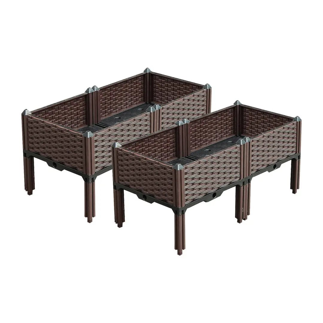 SOGA 2X 80cm Raised Planter Box Vegetable Herb Flower Outdoor Plastic Plants Garden Bed with Legs Soga