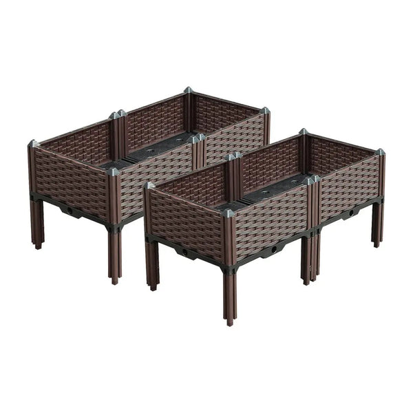 SOGA 2X 80cm Raised Planter Box Vegetable Herb Flower Outdoor Plastic Plants Garden Bed with Legs Soga