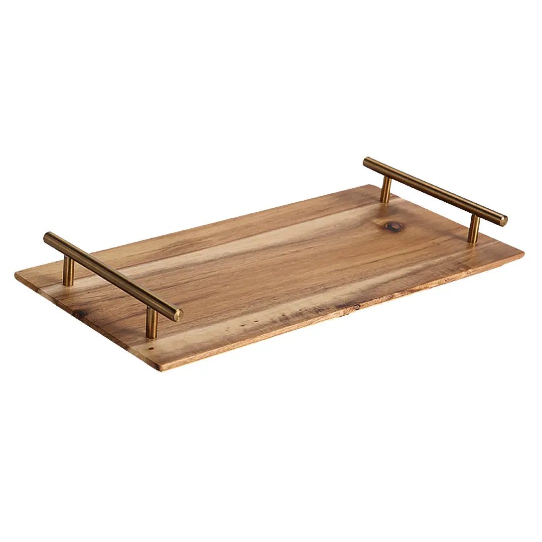 SOGA 30cm Brown Rectangle Wooden Acacia Food Serving Tray Charcuterie Board Centerpiece  Home Decor Soga