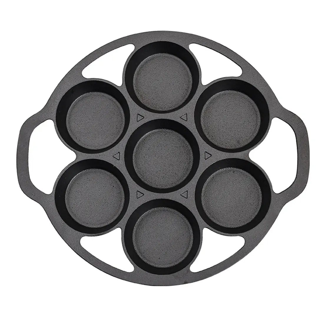 SOGA 32cm Cast Iron Takoyaki Fry Pan Octopus Balls Maker 7 Hole Cavities Grill Mold Soga
