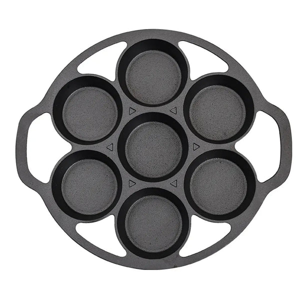 SOGA 32cm Cast Iron Takoyaki Fry Pan Octopus Balls Maker 7 Hole Cavities Grill Mold Soga