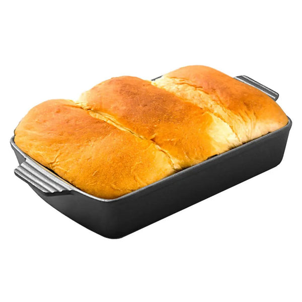 SOGA 38cm Cast Iron Rectangle Bread Cake Baking Dish Lasagna Roasting Pan Soga