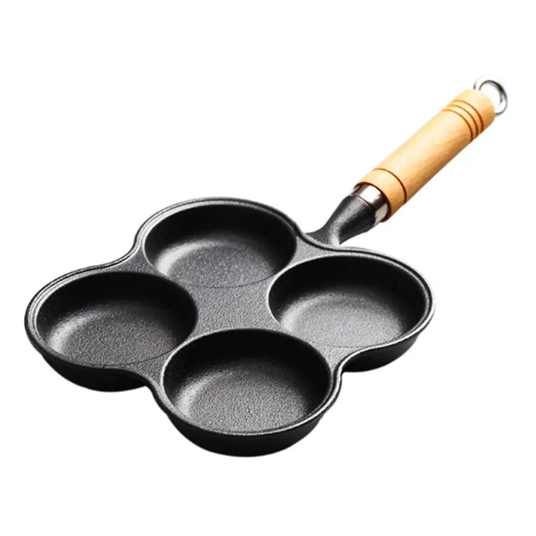 SOGA 4 Mold Multi-Portion Cast Iron Breakfast Fried Egg Pancake Omelet Fry Pan Soga