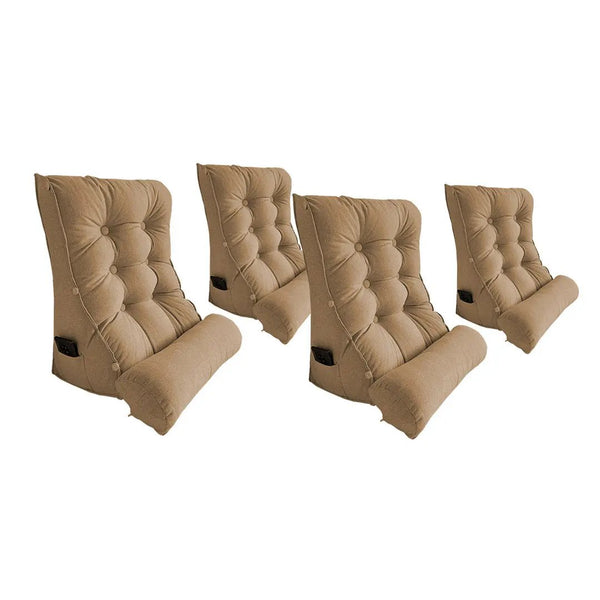 SOGA 4X 45cm Khaki Triangular Wedge Lumbar Pillow Headboard Backrest Sofa Bed Cushion Home Decor Soga