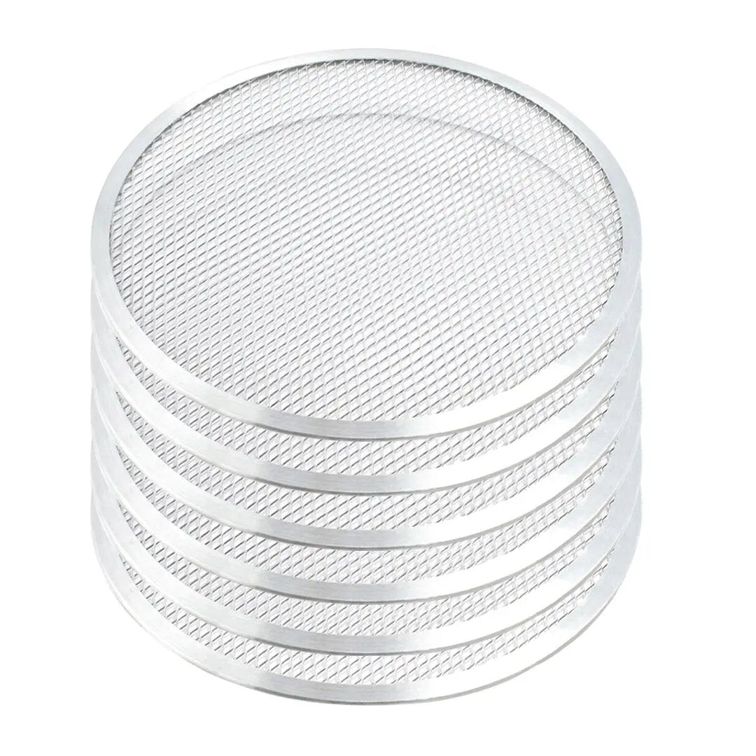 SOGA 6X 10-inch Round Seamless Aluminium Nonstick Commercial Grade Pizza Screen Baking Pan Soga