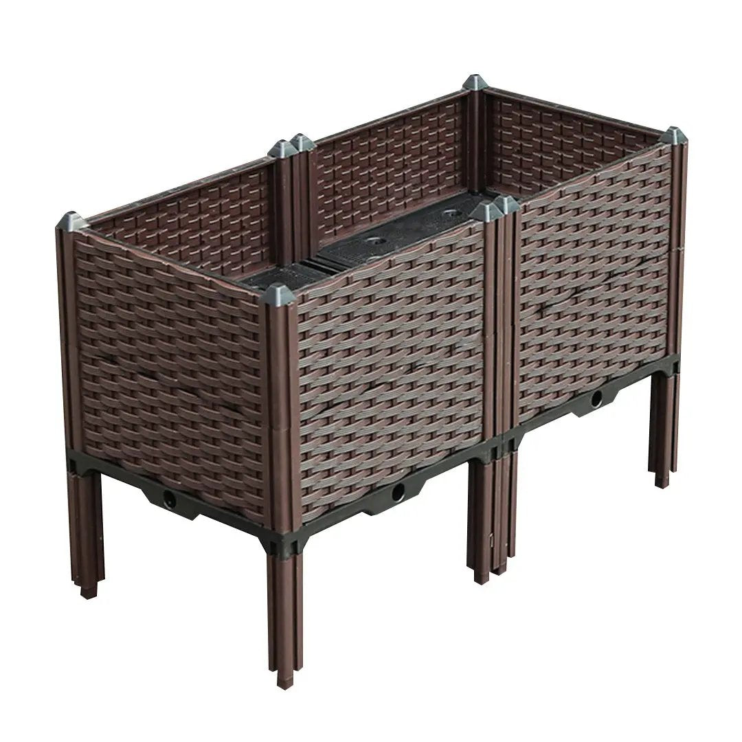 SOGA 80cm Raised Planter Box Vegetable Herb Flower Outdoor Plastic Plants Garden Bed with Legs Deepen Soga